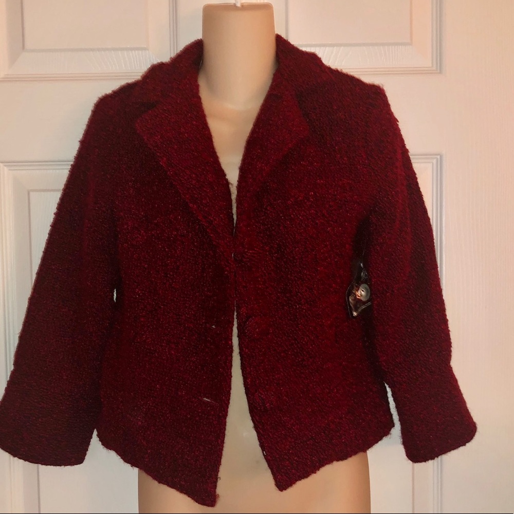 Angie Red Burgundy Blazer Jacket M 4 6